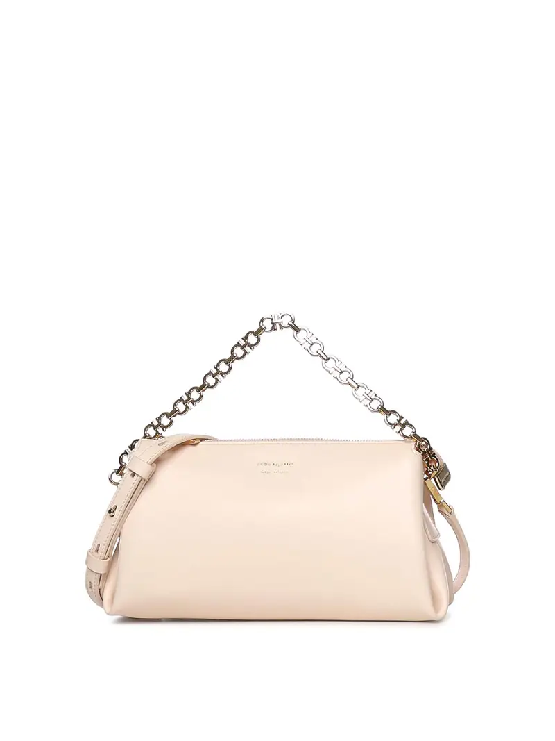 Mini Borsa In Pelle Con Logo Rosa