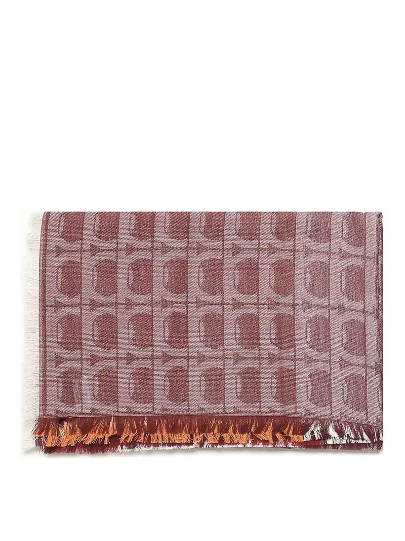 Monogram di Gancini Jacquard Stole Fucsia