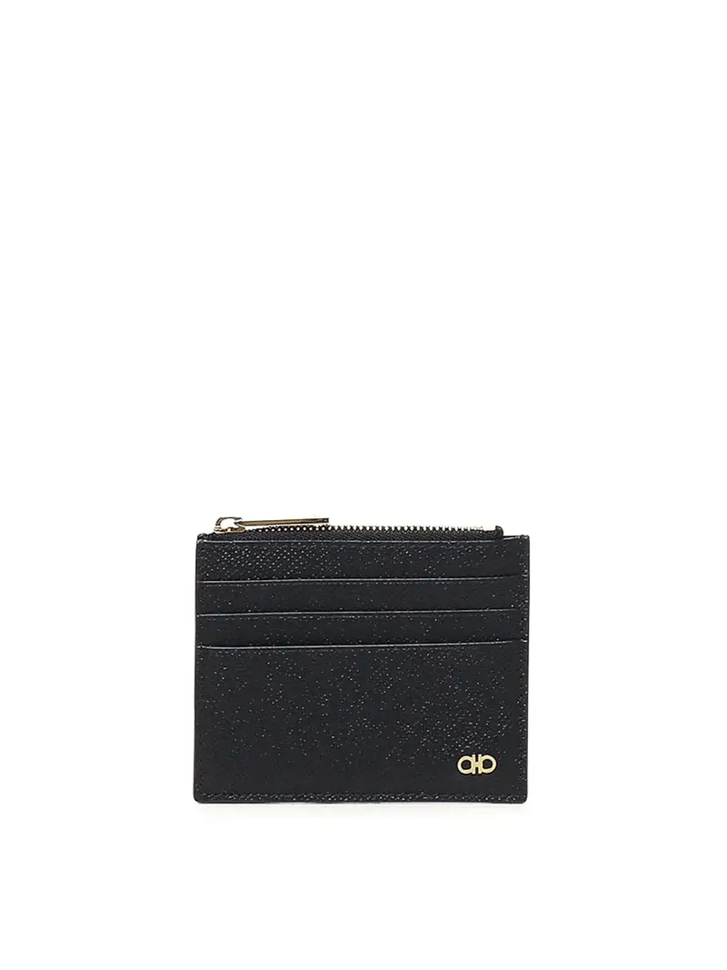 Porta carte con cerniera Nero