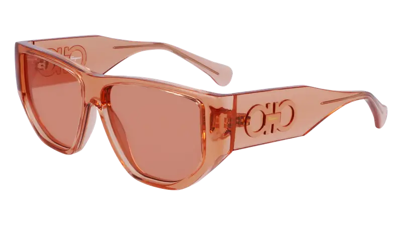 Ferragamo Unisex SF1077S 838 Occhiali da sole Bio-iniettato Arancione Arancione Squadrata  Fotocromatiche