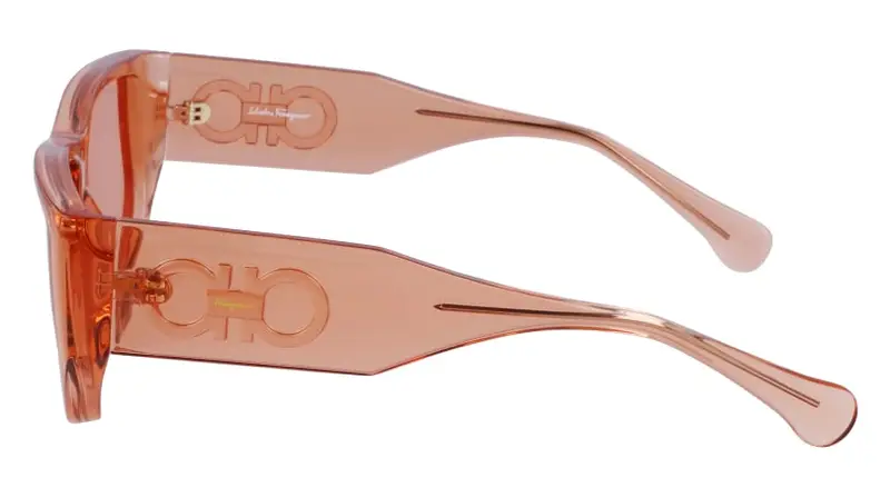 Ferragamo Unisex SF1077S 838 Occhiali da sole Bio-iniettato Arancione Arancione Squadrata Fotocromatiche miniatura 3