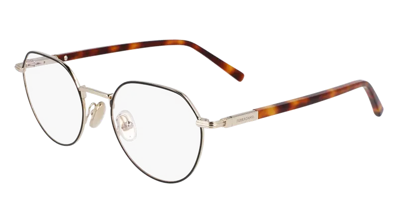 Ferragamo Unisex SF2233 703 Montature da vista Acetato Oro  Rotonda Normale