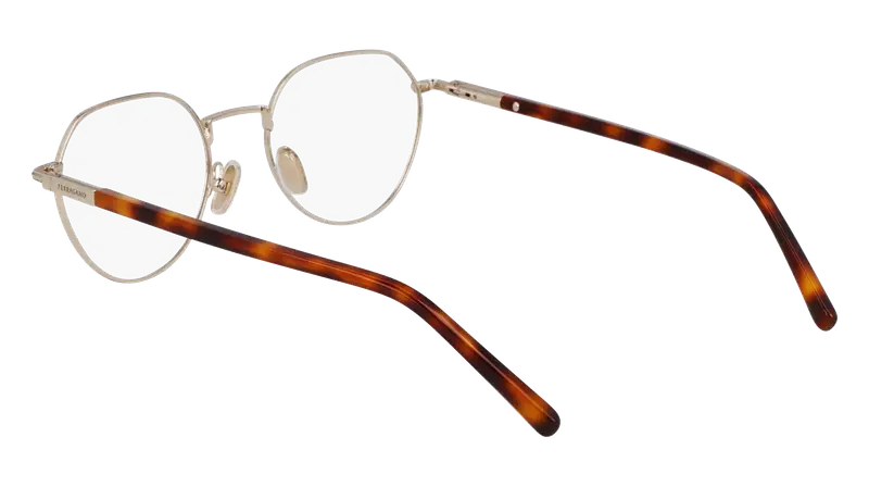 Ferragamo Unisex SF2233 703 Montature da vista Acetato Oro Rotonda Normale miniatura 2
