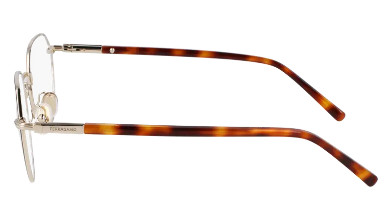 Ferragamo Unisex SF2233 703 Montature da vista Acetato Oro Rotonda Normale miniatura 3