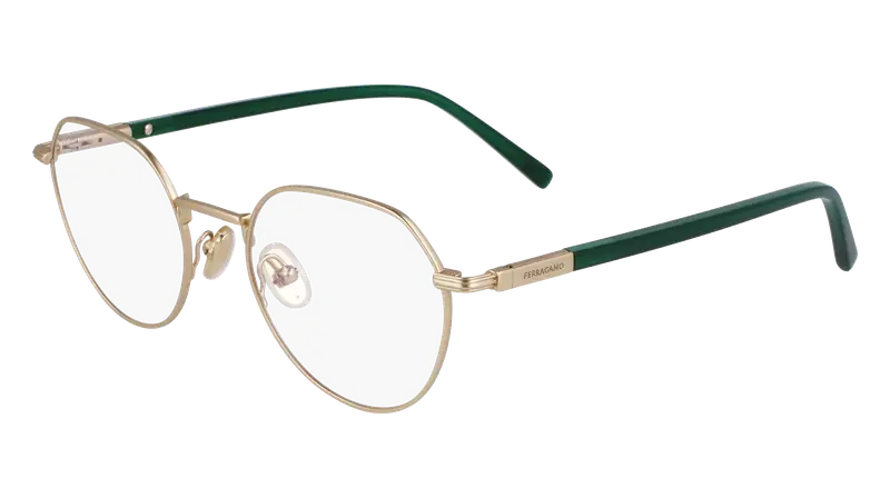 Ferragamo Unisex SF2233 711 Montature da vista Acetato Oro  Rotonda Normale
