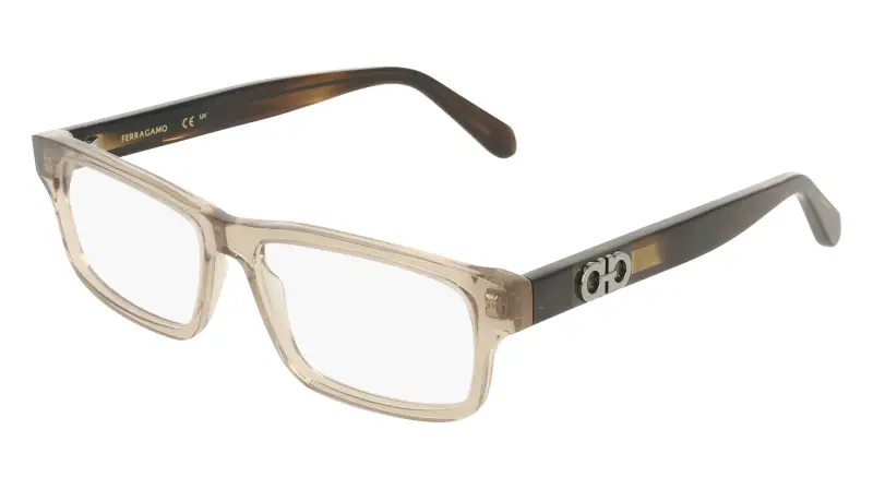 Uomo Ferragamo SF3061 278 Montature da vista Acetato Beige Squadrata Normale