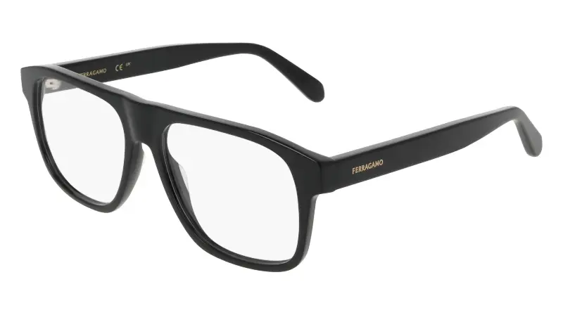 Uomo Ferragamo SF3063 001 Montature da vista Acetato Nero Squadrata Normale