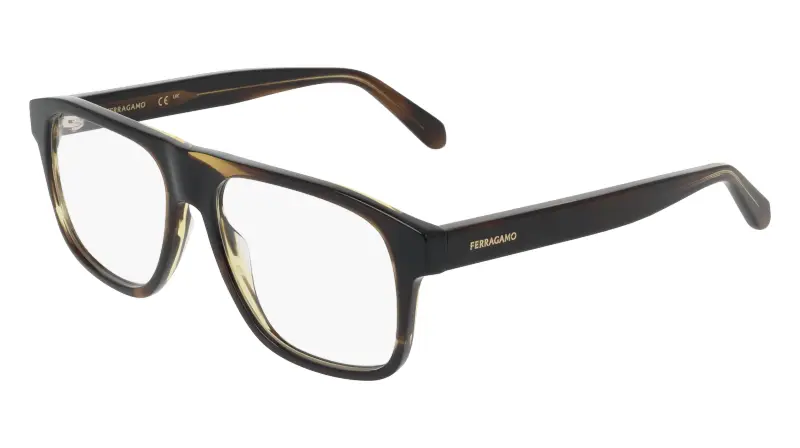 Uomo Ferragamo SF3063 323 Montature da vista Acetato Verde Squadrata Normale