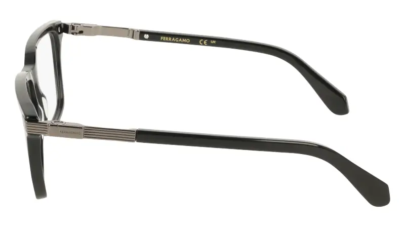 Uomo Ferragamo SF3065 001 Montature da vista Acetato Nero Squadrata Normale miniatura 3