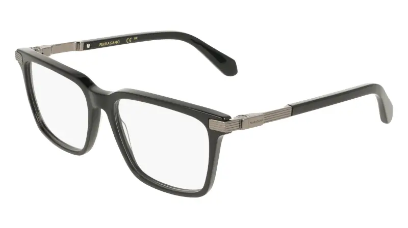Uomo Ferragamo SF3065 001 Montature da vista Acetato Nero Squadrata Normale
