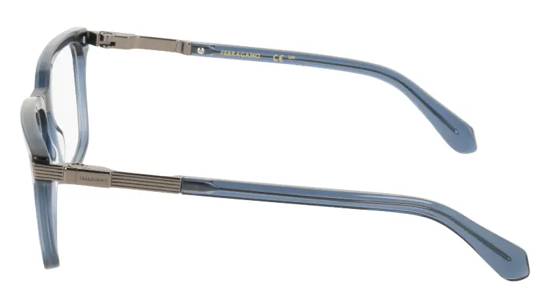 Uomo Ferragamo SF3065 438 Montature da vista Acetato Blu Squadrata Normale miniatura 3