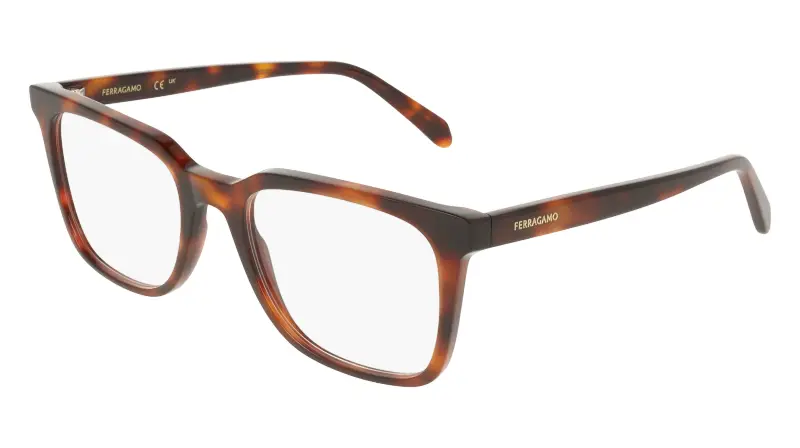 Uomo Ferragamo SF3067 240 Montature da vista Acetato Havana Squadrata Normale