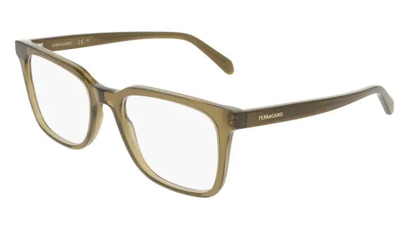 Uomo Ferragamo SF3067 320 Montature da vista Acetato Verde Squadrata Normale