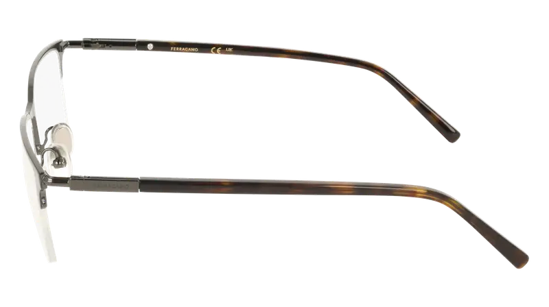 Ferragamo Uomo SF2238 084 Montature da vista Metallo Grigio Squadrata Normale miniatura 2