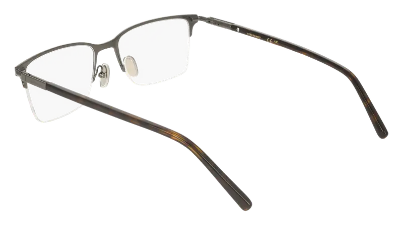 Ferragamo Uomo SF2238 084 Montature da vista Metallo Grigio Squadrata Normale miniatura 3