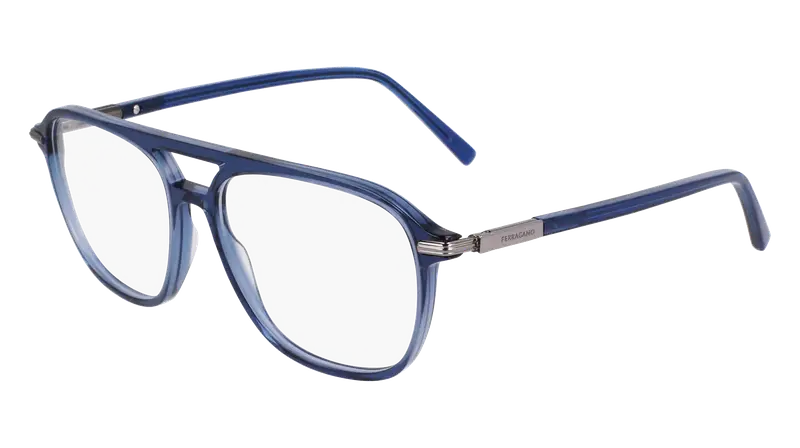 Ferragamo Uomo SF3006 432 Montature da vista Acetato Blu  Squadrata Normale