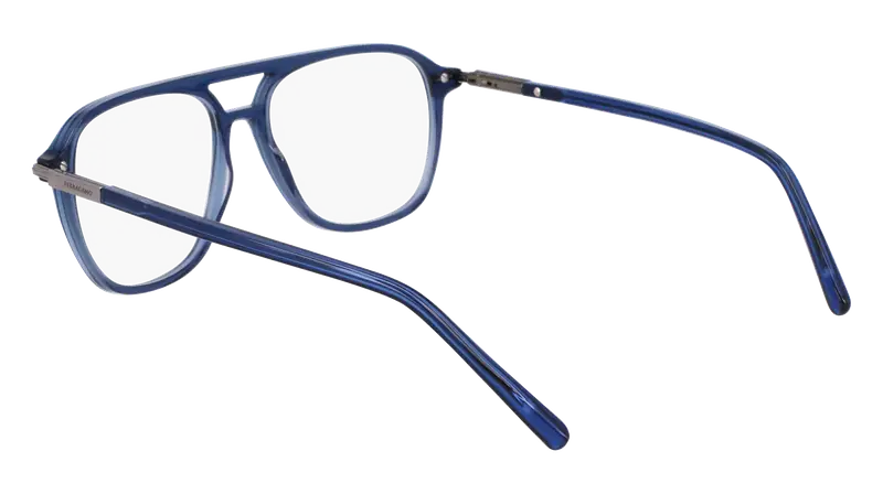 Ferragamo Uomo SF3006 432 Montature da vista Acetato Blu Squadrata Normale miniatura 2