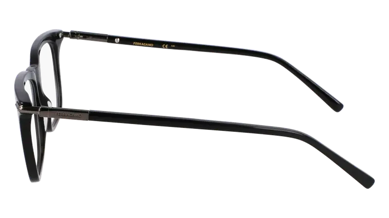 Ferragamo Uomo SF3007 001 Montature da vista Acetato Nero Squadrata Normale miniatura 3
