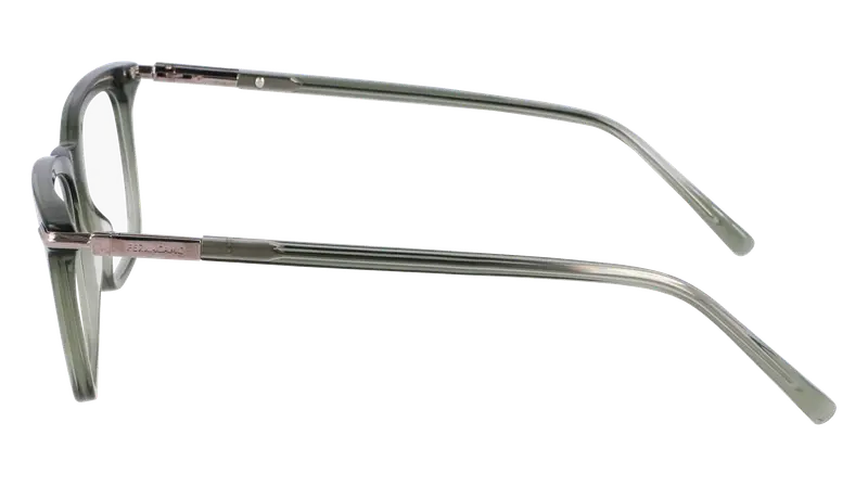 Ferragamo Uomo SF3007 317 Montature da vista Acetato Verde Squadrata Normale miniatura 3