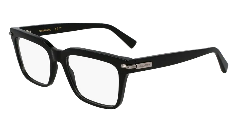 Ferragamo Uomo SF3014 001 Montature da vista Acetato Nero  Squadrata Normale
