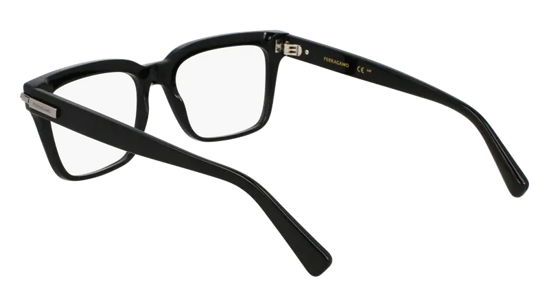 Ferragamo Uomo SF3014 001 Montature da vista Acetato Nero Squadrata Normale miniatura 2