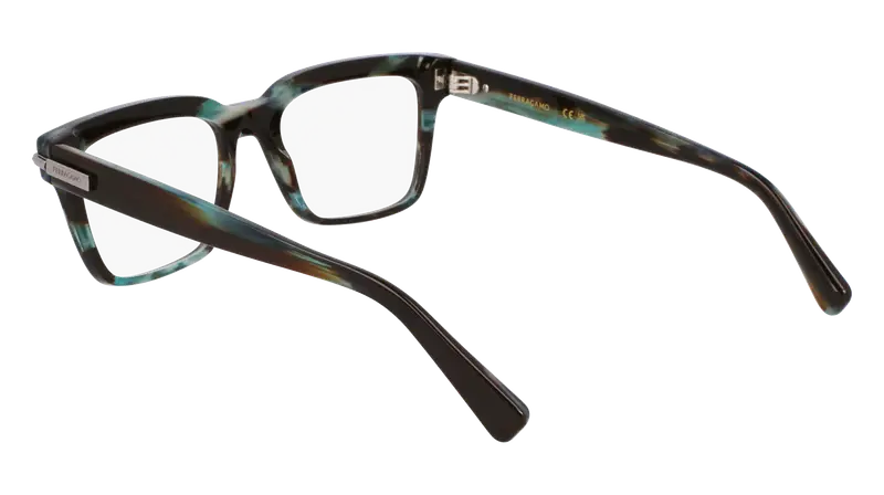 Ferragamo Uomo SF3014 315 Montature da vista Acetato Verde Squadrata Normale miniatura 2
