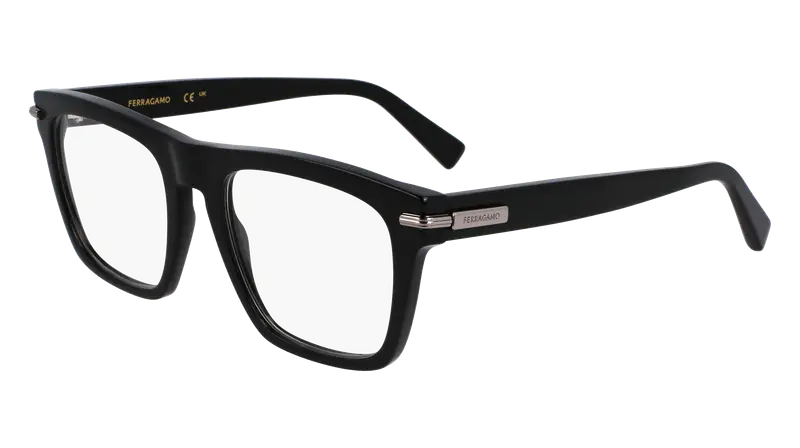 Ferragamo Uomo SF3015 001 Montature da vista Acetato Nero  Squadrata Normale
