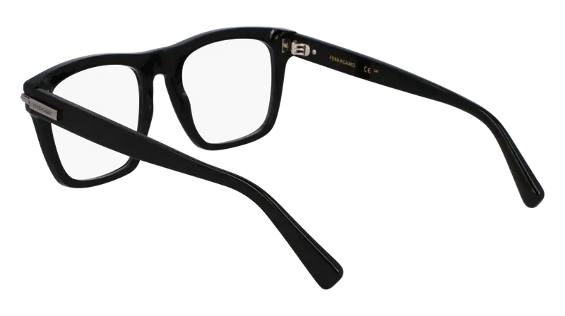 Ferragamo Uomo SF3015 001 Montature da vista Acetato Nero Squadrata Normale miniatura 2