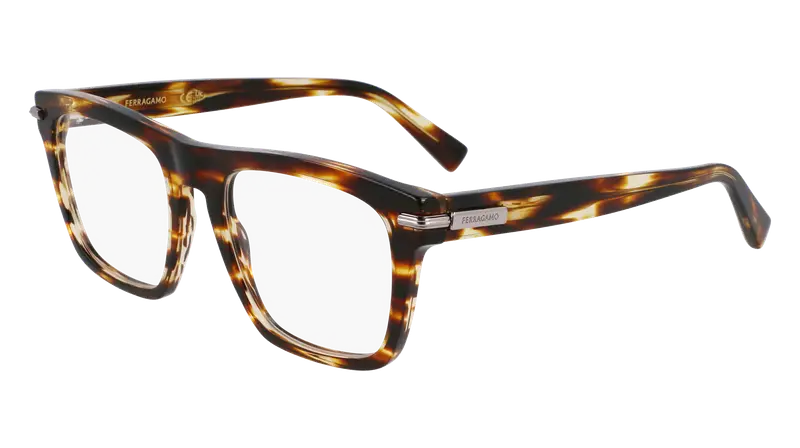 Ferragamo Uomo SF3015 216 Montature da vista Acetato Marrone  Squadrata Normale