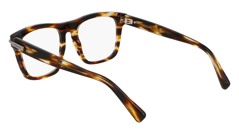 Ferragamo Uomo SF3015 216 Montature da vista Acetato Marrone Squadrata Normale miniatura 2
