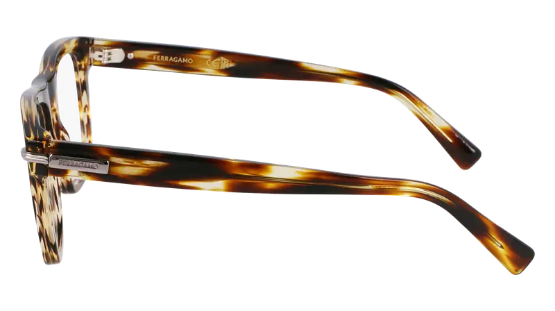 Ferragamo Uomo SF3015 216 Montature da vista Acetato Marrone Squadrata Normale miniatura 3