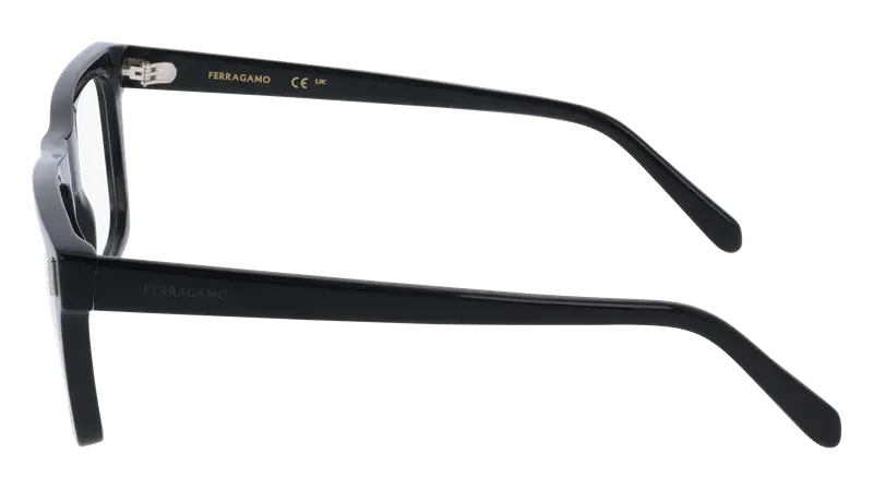 Ferragamo Uomo SF3029 001 Montature da vista Acetato Nero Squadrata Normale miniatura 2