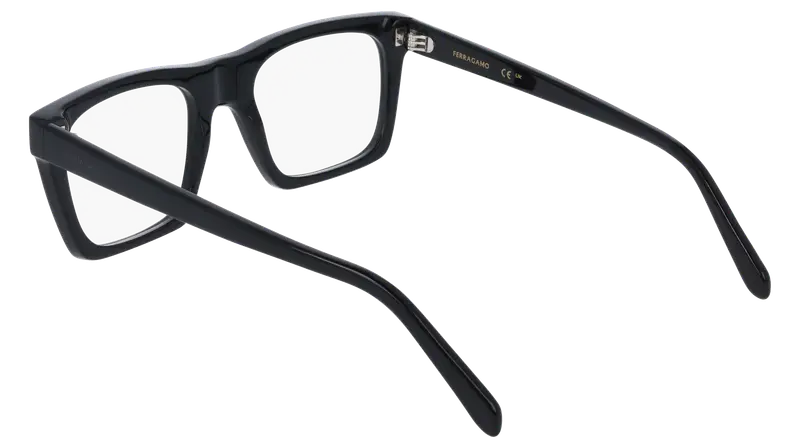 Ferragamo Uomo SF3029 001 Montature da vista Acetato Nero Squadrata Normale miniatura 3