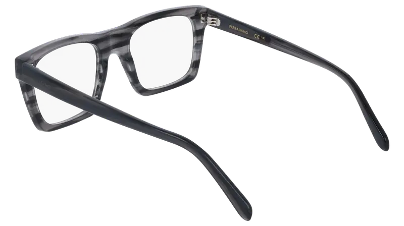 Ferragamo Uomo SF3029 014 Montature da vista Acetato Grigio Squadrata Normale miniatura 3