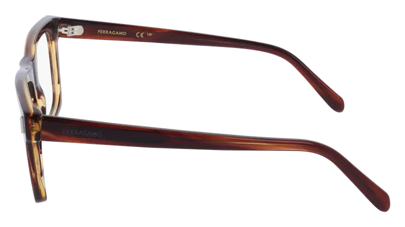 Ferragamo Uomo SF3029 216 Montature da vista Acetato Marrone Squadrata Normale miniatura 2