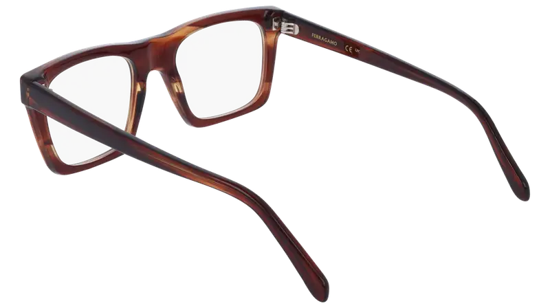 Ferragamo Uomo SF3029 216 Montature da vista Acetato Marrone Squadrata Normale miniatura 3