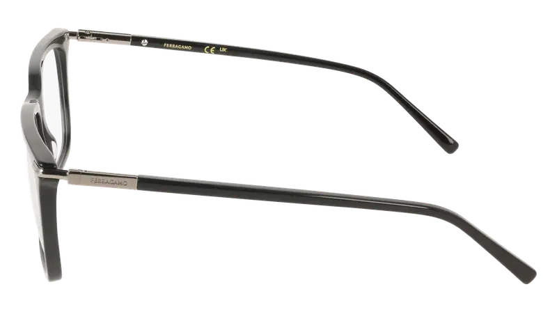 Ferragamo Uomo SF3037 001 Montature da vista Acetato Nero Squadrata Normale miniatura 2