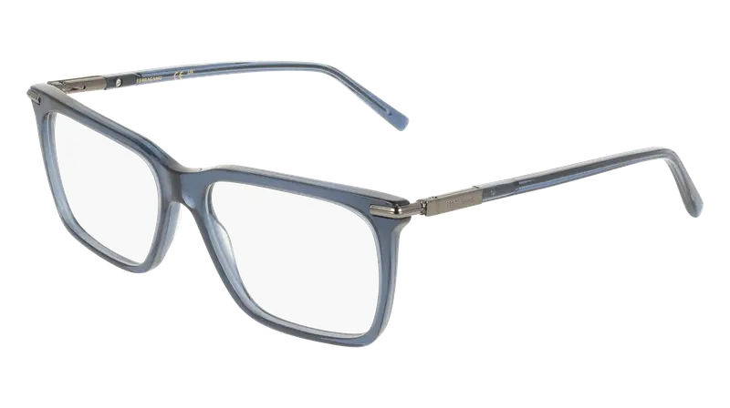 Ferragamo Uomo SF3037 432 Montature da vista Acetato Blu  Squadrata Normale
