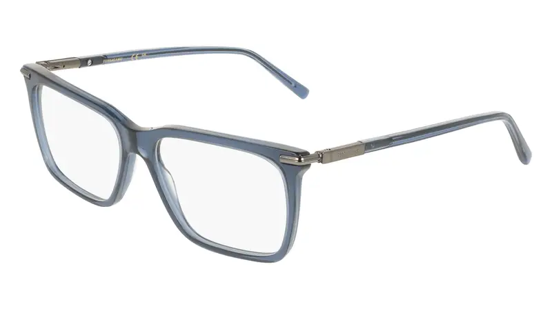 Uomo SF3037 432 Montature da vista Acetato Blu Squadrata Normale