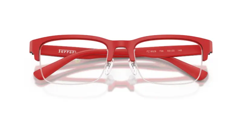 Unisex Ferrari Scuderia FZ8028 758 Montature da vista Acetato Rosso Trasparente Pillow Normale miniatura 2