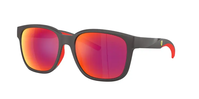 Ferrari Scuderia Unisex FZ6019D  528/6Q Occhiali da sole Iniettato Grigio Rosso Squadrata Normale Specchiato