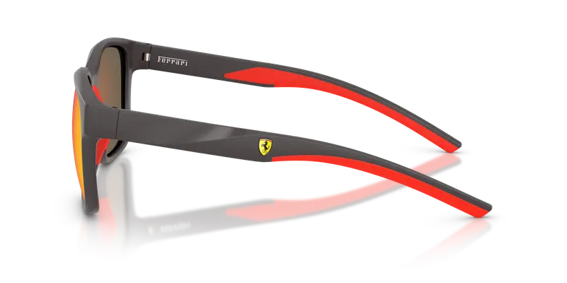 Ferrari Scuderia Unisex FZ6019D 528/6Q Occhiali da sole Iniettato Grigio Rosso Squadrata Normale Specchiato miniatura 3