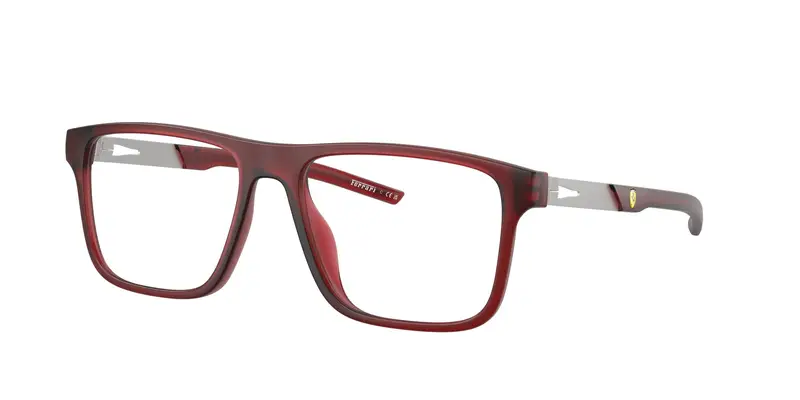 Ferrari Scuderia Unisex FZ8020U  508 Montature da vista Iniettato Bordeaux Trasparente Pillow Normale