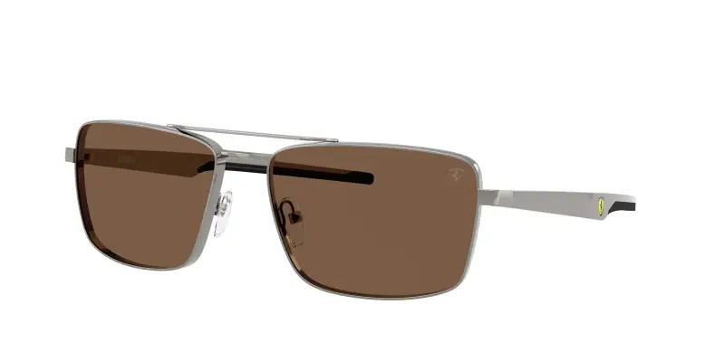 Uomo Ferrari Scuderia FZ5001 104/73 Occhiali da sole Metallo Grigio Marrone Squadrata Normale