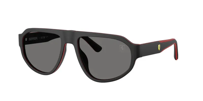 Uomo Ferrari Scuderia FZ6027U 757/81 Occhiali da sole Acetato Nero Grigio Geometrica Polarizzata