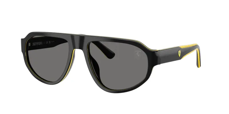 Uomo Ferrari Scuderia FZ6027U 759/81 Occhiali da sole Acetato Nero Grigio Geometrica Polarizzata