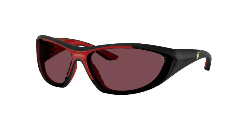 Uomo Ferrari Scuderia FZ6029U 504/1E Occhiali da sole Iniettato Nero Rosso Cat Eye Normale