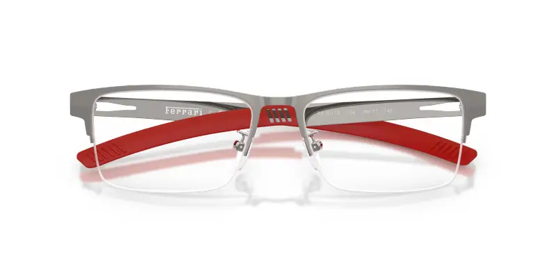 Uomo Ferrari Scuderia FZ7017D 104 Montature da vista Metallo Grigio Trasparente Squadrata Normale miniatura 2