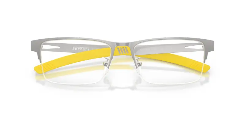 Uomo Ferrari Scuderia FZ7017D 135 Montature da vista Metallo Argento Trasparente Squadrata Normale miniatura 2