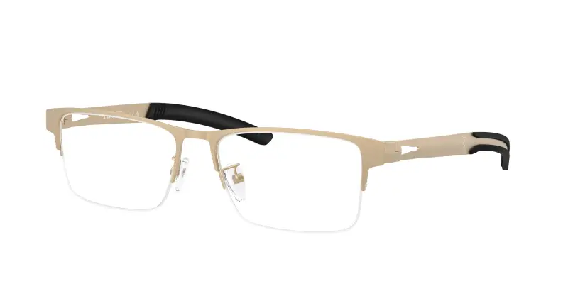 Uomo Ferrari Scuderia FZ7017D 139 Montature da vista Metallo Oro Trasparente Squadrata Normale